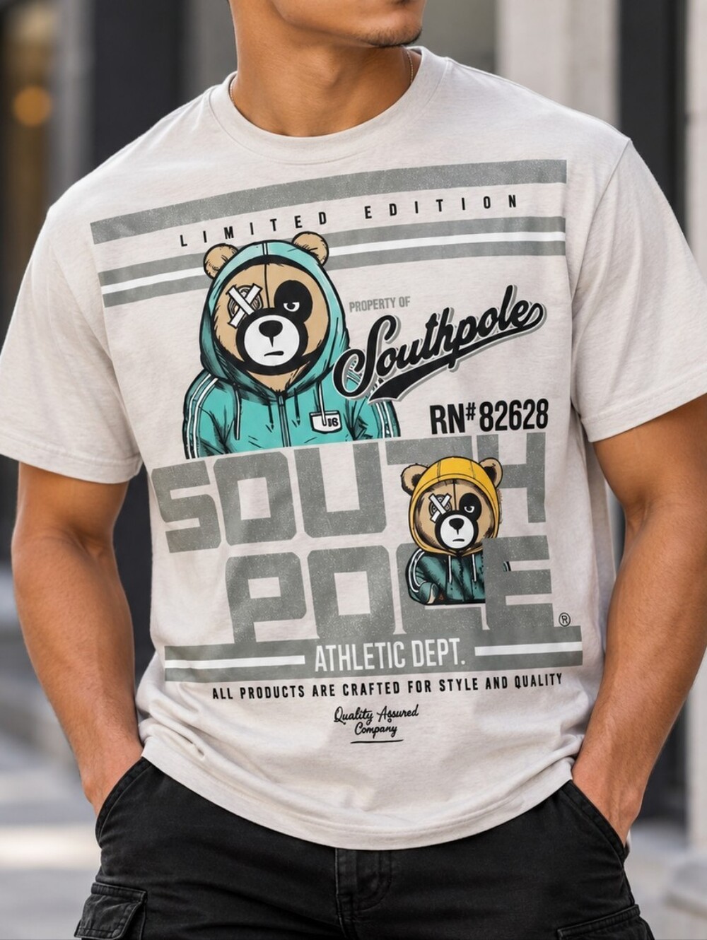 Southpole Men’s Large Graphic T-Shirt Limited Edition Bear Streetwear Tee #7